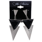 Mi Amore Drop-Dangle-Earrings Silver-Tone/Black