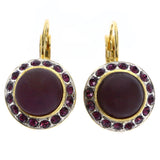 Mi Amore Dangle-Earrings Purple/Gold-Tone