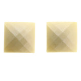 Mi Amore Faceted Stud-Earrings White