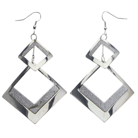 Mi Amore Glitter Dangle-Earrings Silver-Tone