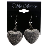 Mi Amore Heart Dangle-Earrings Silver-Tone