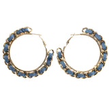 Mi Amore Hoop-Earrings Gold-Tone/Blue