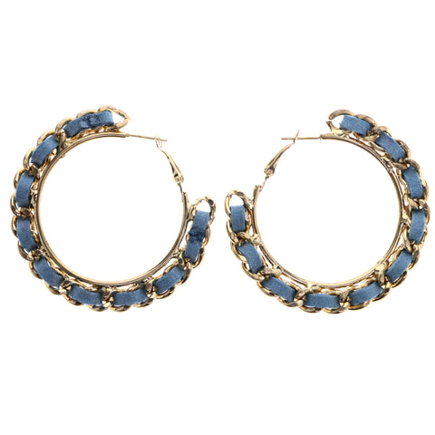 Mi Amore Hoop-Earrings Gold-Tone/Blue