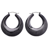 Mi Amore Hoop-Earrings Black/Silver-Tone