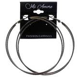 Mi Amore Antiqued Hoop-Earrings Silver-Tone