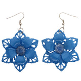 Mi Amore Flower Dangle-Earrings Blue