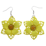 Mi Amore Flower Dangle-Earrings Yellow