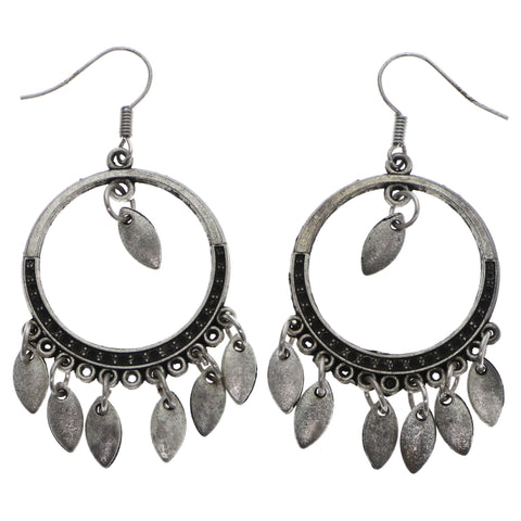 Mi Amore Antiqued Dangle-Earrings Silver-Tone