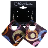 Mi Amore Glitter Retro Dangle-Earrings Multicolor & Silver-Tone
