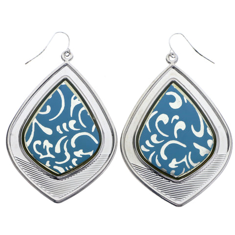 Mi Amore Filigree Dangle-Earrings Silver-Tone/Blue