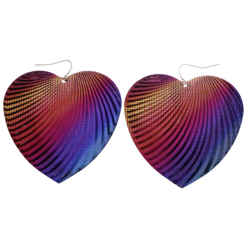 Mi Amore Rainbow Heart Dangle-Earrings Multicolor