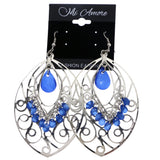 Mi Amore Dangle-Earrings Silver-Tone/Blue