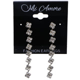 Mi Amore Drop-Dangle-Earrings Silver-Tone