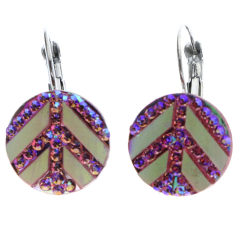 Mi Amore AB Finish Dangle-Earrings Pink