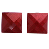 Mi Amore Faceted Stud-Earrings Red