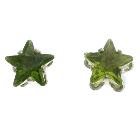 Mi Amore Star Stud-Earrings Green/Silver-Tone