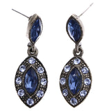 Mi Amore Antiqued Drop-Dangle-Earrings Blue/Silver-Tone