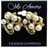Mi Amore Stud-Earrings Gold-Tone/White