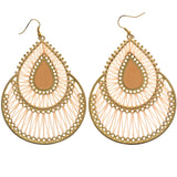 Mi Amore String Dangle-Earrings Gold-Tone/Peach