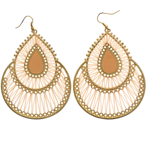 Mi Amore String Dangle-Earrings Gold-Tone/Peach