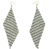 Gold-Tone & Multi Colored Metal Dangle-Earrings With Crystal Accents