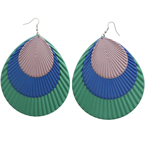 Mi Amore Layered Dangle-Earrings Blue/Green