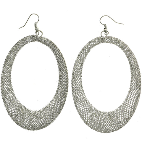 Mi Amore Mesh Dangle-Earrings Silver-Tone