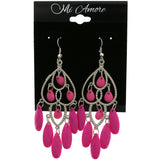 Mi Amore Dangle-Earrings Silver-Tone/Pink