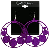 Mi Amore Flower Dangle-Earrings Purple