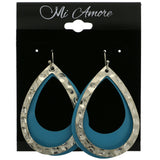 Mi Amore Teardrop Dangle-Earrings Silver-Tone/Blue