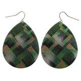 Mi Amore Geometric Teardrop Dangle-Earrings Green/Gold-Tone