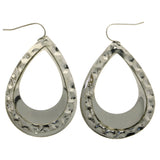 Mi Amore Layered Teardrop Dangle-Earrings Silver-Tone