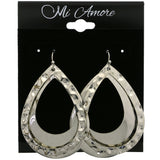 Mi Amore Layered Teardrop Dangle-Earrings Silver-Tone