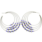 Mi Amore Hoop-Earrings Silver-Tone/Blue