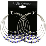 Mi Amore Hoop-Earrings Silver-Tone/Blue