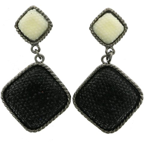 Mi Amore Dangle-Earrings Silver-Tone/Black