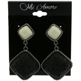 Mi Amore Dangle-Earrings Silver-Tone/Black