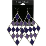 Mi Amore Diamond Dangle-Earrings Silver-Tone/Purple
