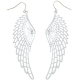 Mi Amore Feather Dangle-Earrings White/Silver-Tone