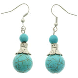 Mi Amore Faux-Turquoise Dangle-Earrings Silver-Tone/Blue