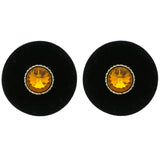 Mi Amore Velvet Stud-Earrings Black/Yellow