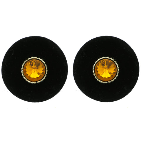 Mi Amore Velvet Stud-Earrings Black/Yellow