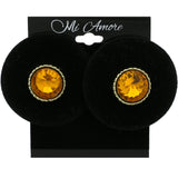 Mi Amore Velvet Stud-Earrings Black/Yellow