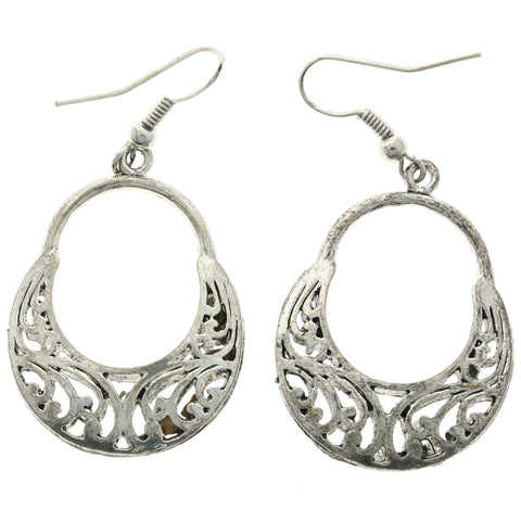Mi Amore Filigree Dangle-Earrings Silver-Tone