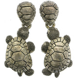 Mi Amore Turtle Dangle-Earrings Silver-Tone