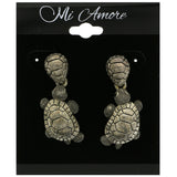 Mi Amore Turtle Dangle-Earrings Silver-Tone