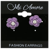 Mi Amore Flower Stud-Earrings Purple