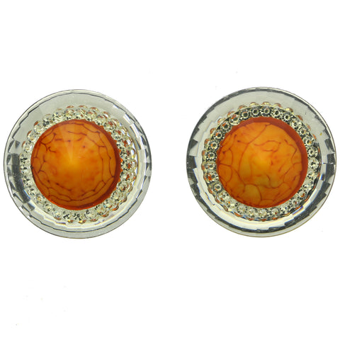 Mi Amore Stud-Earrings Silver-Tone/Orange