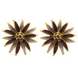 Mi Amore Flower Stud-Earrings Gold-Tone/Purple