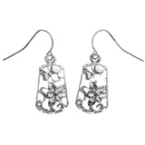 Mi Amore Flower Dangle-Earrings Silver-Tone